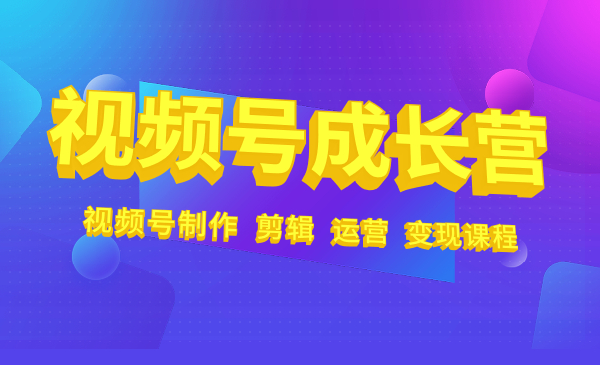 视频号成长营：视频号制作、剪辑、运营、变现课