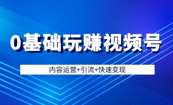 0基础玩赚视频号