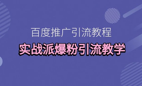 百度推广引liu教程，实战派爆粉引liu教学