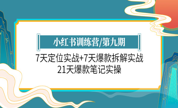 《小红书训练营》7天定位实战+7天爆款拆解实战,21天爆款笔记实操_wwz