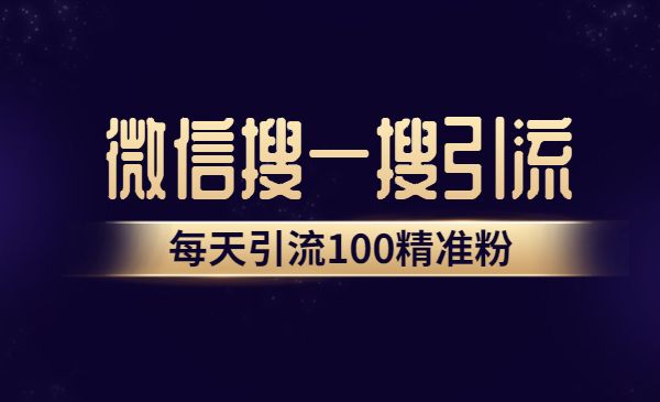 微信搜一搜引流教程,每天引流100精准粉_wwz