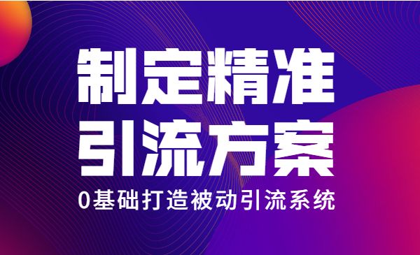 制定精准引流方案专栏6.0:0基础打造被动引流系统_wwz