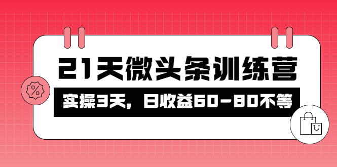 21天微头条训练营，实操3天，日收益60-80不等