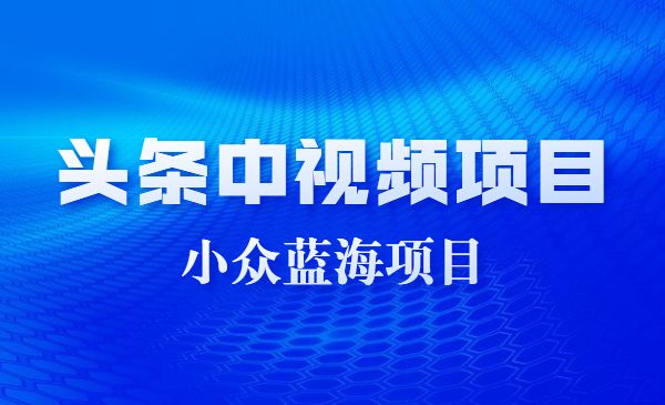 小众蓝海头条中视频项目玩法教学分享_wwz