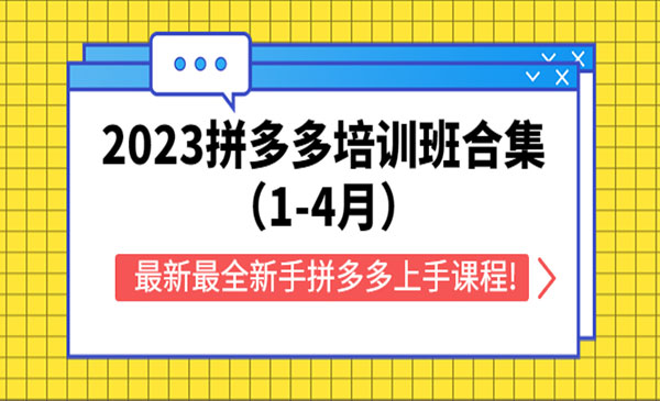 《2023拼多多培训班合集》最新最全新手拼多多上手课程!