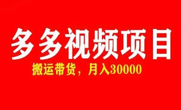 《拼多多搬运带货 月入3w》