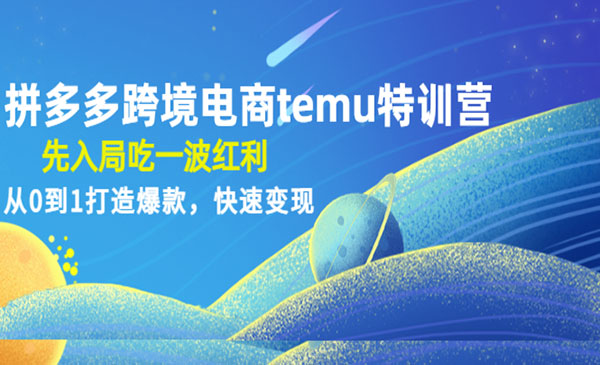 《拼多多跨境电商temu特训营》先入局吃一波红利,从0到1打造爆款,快速变现_wwz
