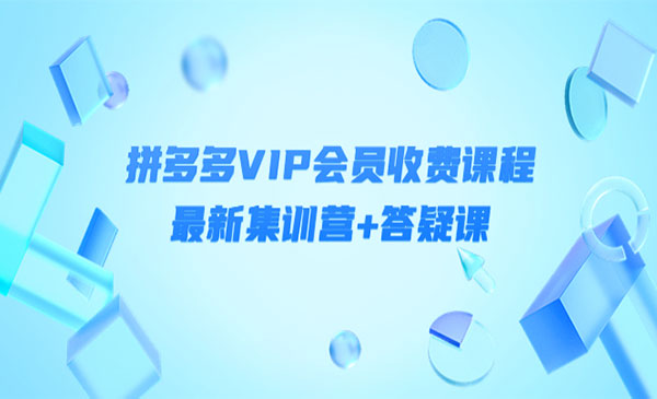 拼多多VIP会员收费课程，最新集训营+答疑课-价值3299元