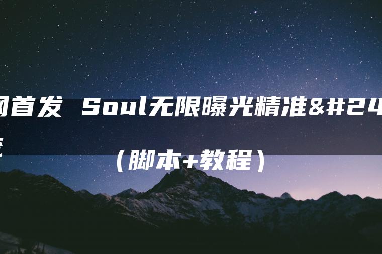 全网首发 Soul无限曝光精准引流（脚本+教程）