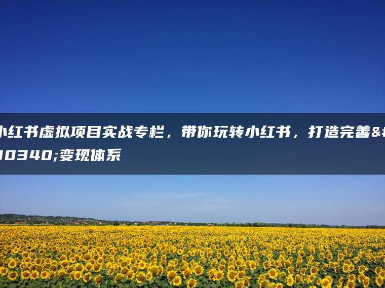 小红书虚拟项目实战专栏，带你玩转小红书，打造完善的变现体系