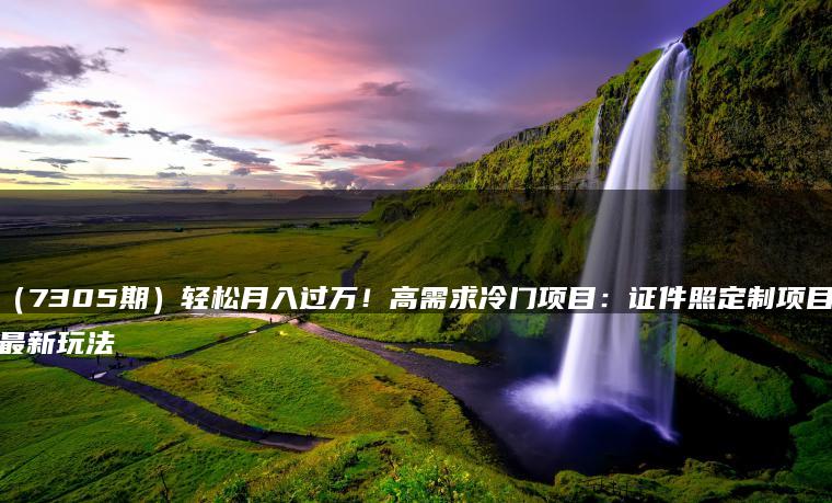 （7305期）轻松月入过万！高需求冷门项目：证件照定制项目最新玩法