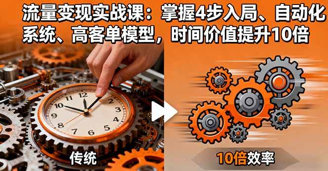 （16197期）流量变现实战课：掌握4步入局、自动化系统、高客单模型，时间价值提升10倍