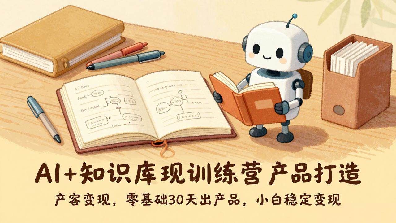 （17323期）AI+知识库变现训练营，产品打造、内容创作、全平台变现，零基础30天出产品，小白稳定变现