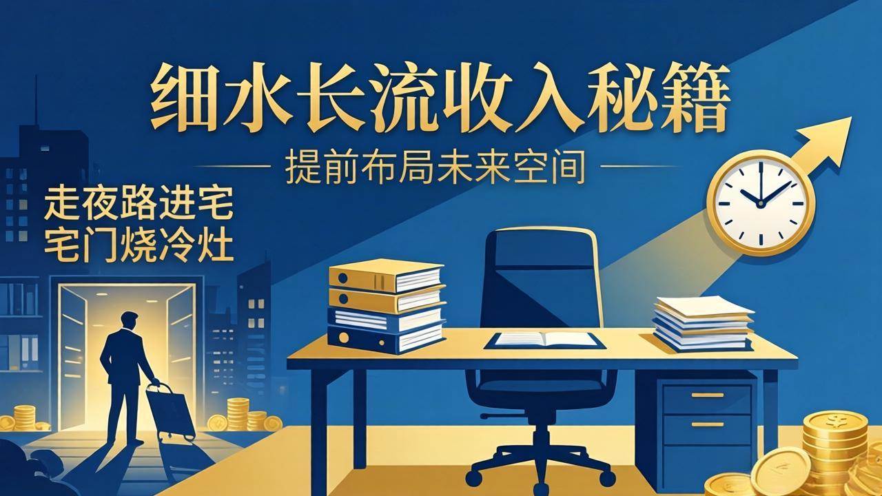 （17836期）某付费文章：细水长流收入秘籍：走夜路进宅门烧冷灶，提前布局未来空间