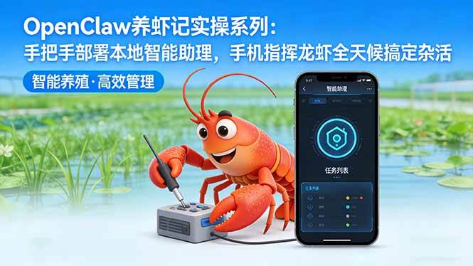 （17846期）OpenClaw养虾记实操系列-更新：手把手部署本地智能助理，手机指挥龙虾全天候搞定杂活