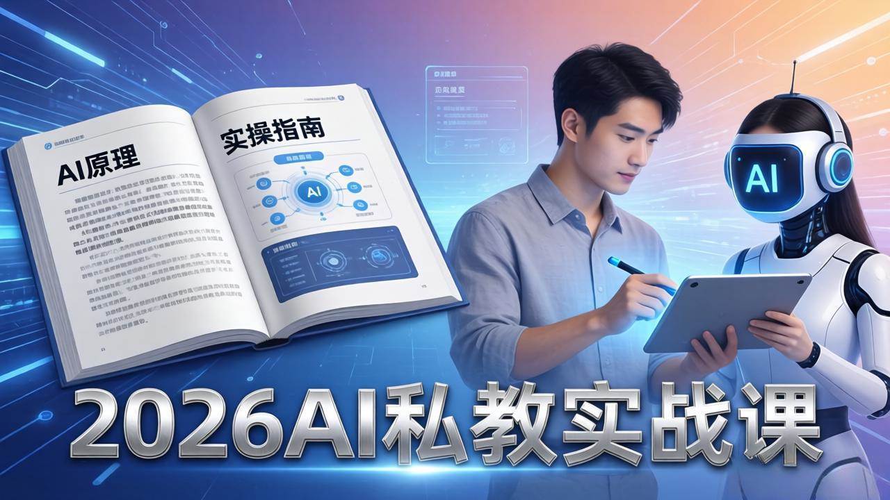 （17899期）2026AI私教实战课：从AI原理到全场景实操，零基础学会用AI提效+单人单干创业