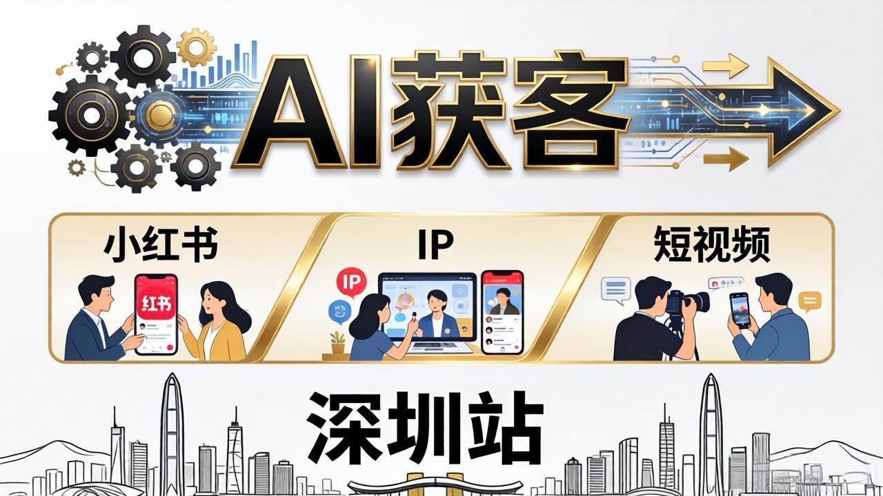 （18226期）2026AI获客大课深圳站：4月17日-19日3天2夜拆透小红书+IP+短视频，老板操盘手必来